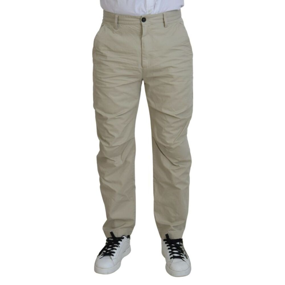 Dsquared² Beige Cotton Straight Fit Men Casual Men's Pants